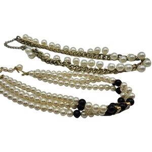 Lot of 2 Faux Pearl Necklaces